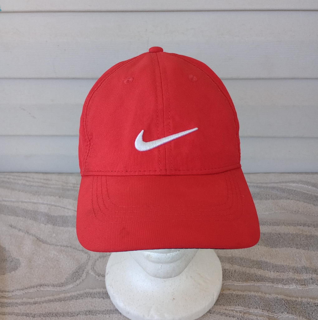 Nike Golf Hat Cap Red Strap Back Sportswear Mens
